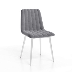 Стул Тибо (каркас белый нубук коллекции Lamb серый) Стул Тибо (каркас белый нубук коллекции Lamb серый)